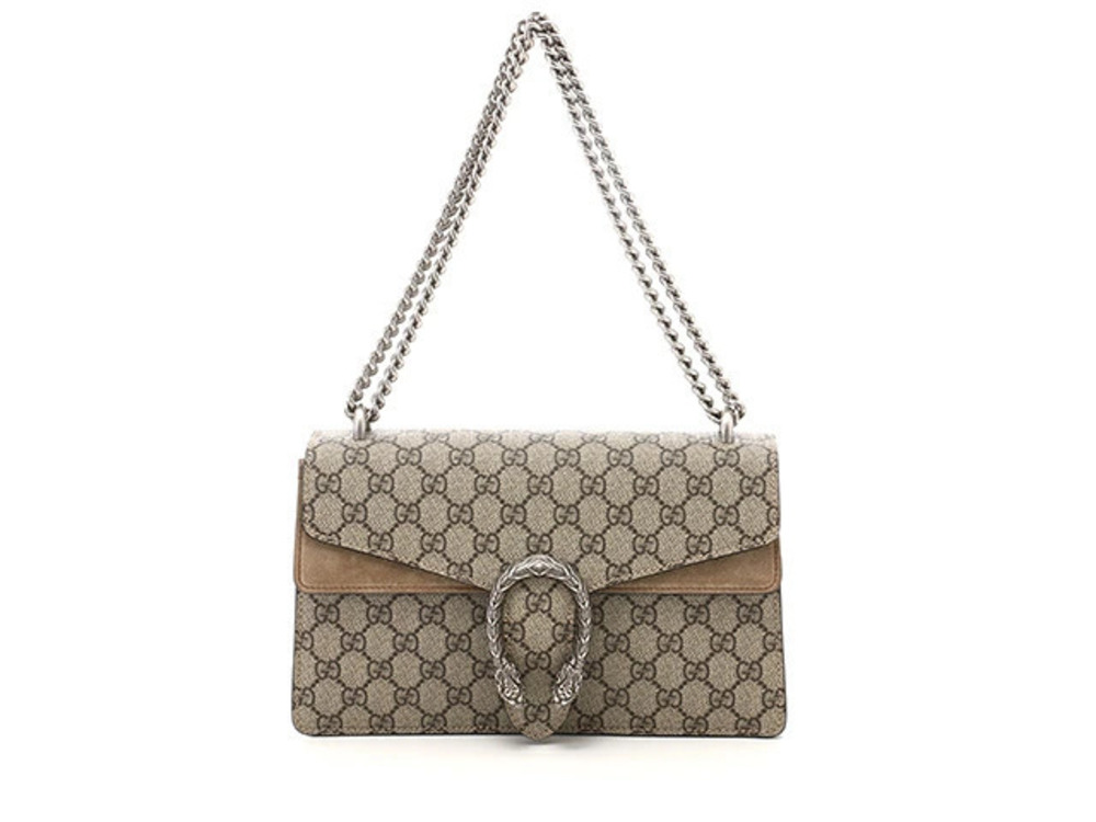 Gucci Shoulder Bag Chain GG Canvas Suede